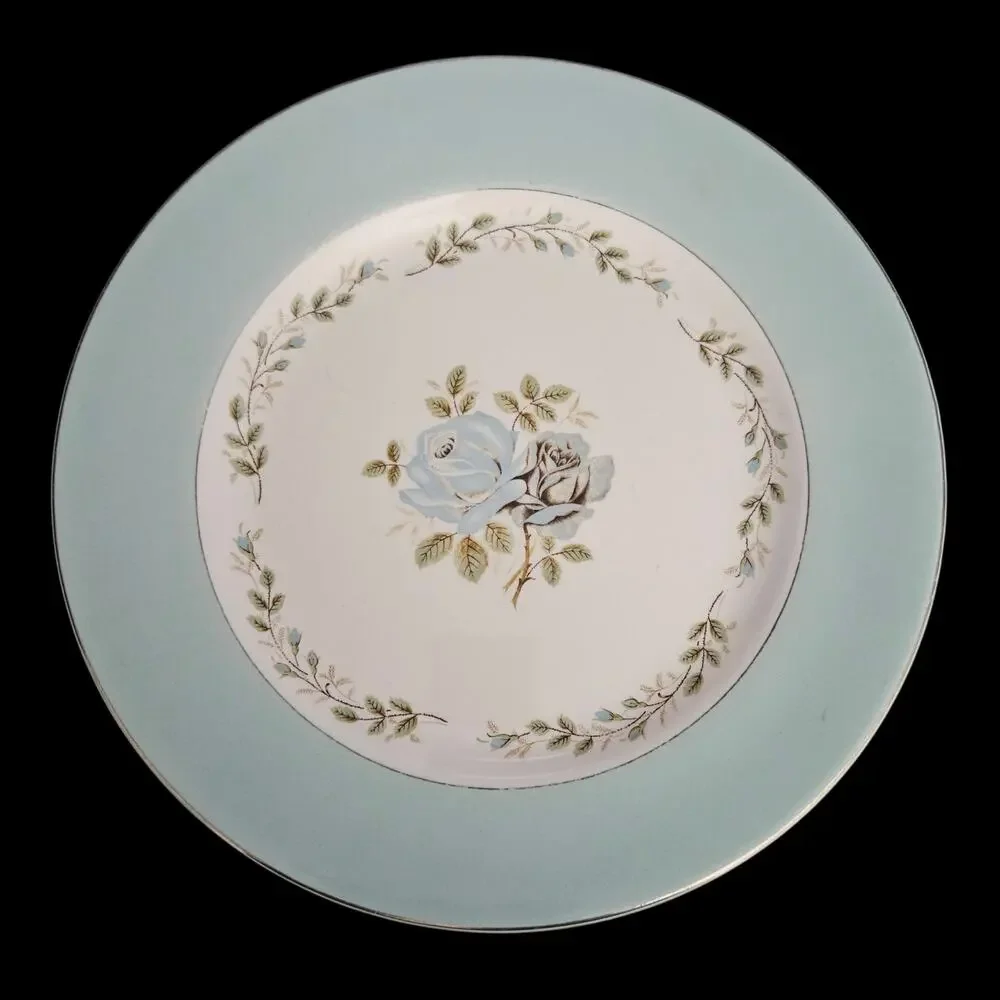 Barratts Delphatic Pastel White Dinner Plates Set of 2 Floral England Vintage